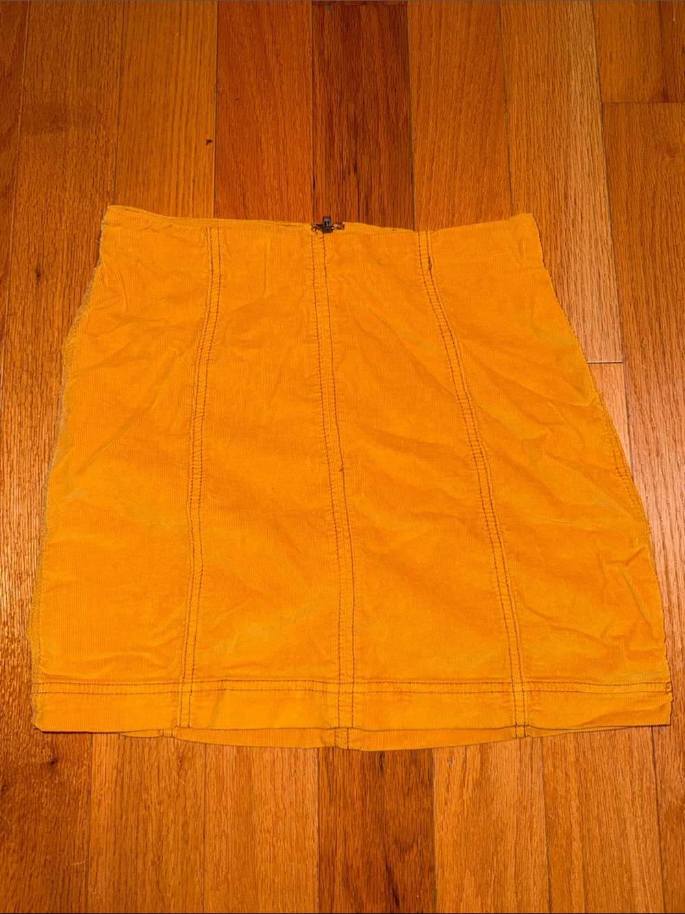 Gold Structured Free People Mini Skirt - Casual Everyday Style